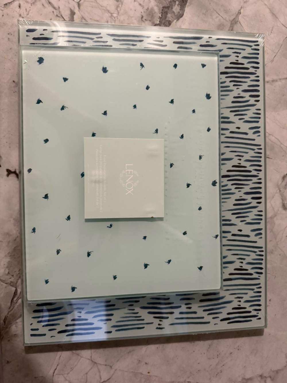 Lenox Pale Blue Patterned Glass Tray